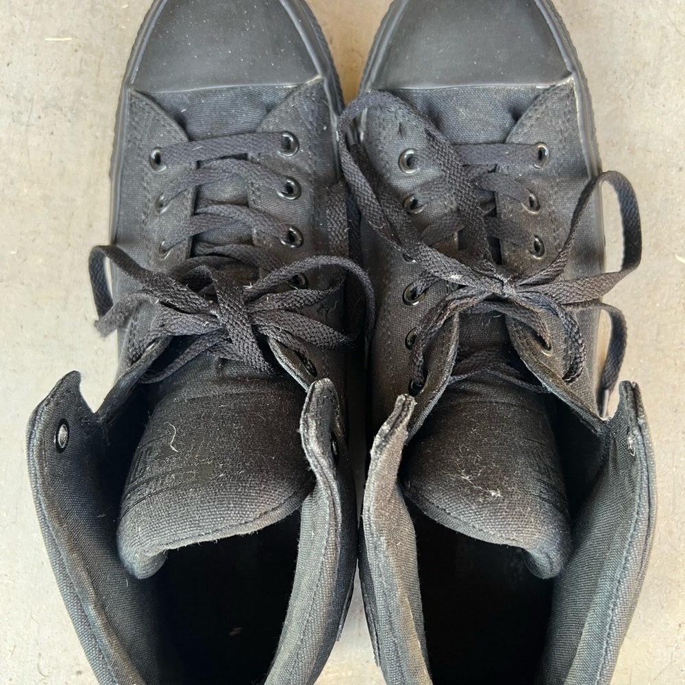 Men's Black High-Top Canvas Sneakers